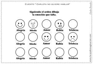 dibujos para colorear Carlota no quiere hablar emociones sentimientos frases amor rabia